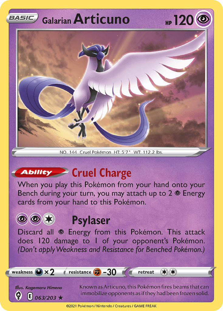 Galarian Articuno — Prize Pack Series Cards Pokémon TCG card by Kagemaru Himeno