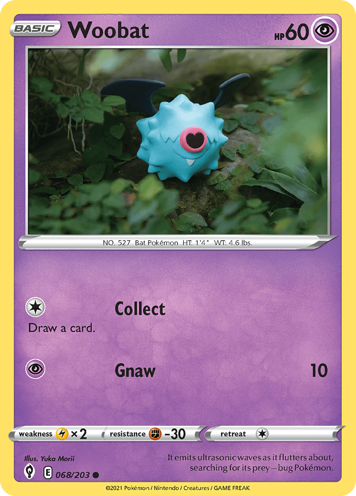 Woobat — SWSH07: Evolving Skies Pokémon TCG card by Yuka Morii