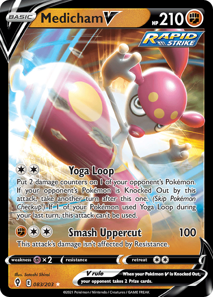 Medicham V - 083/203 — Prize Pack Series Cards Pokémon TCG card by Satoshi Shirai
