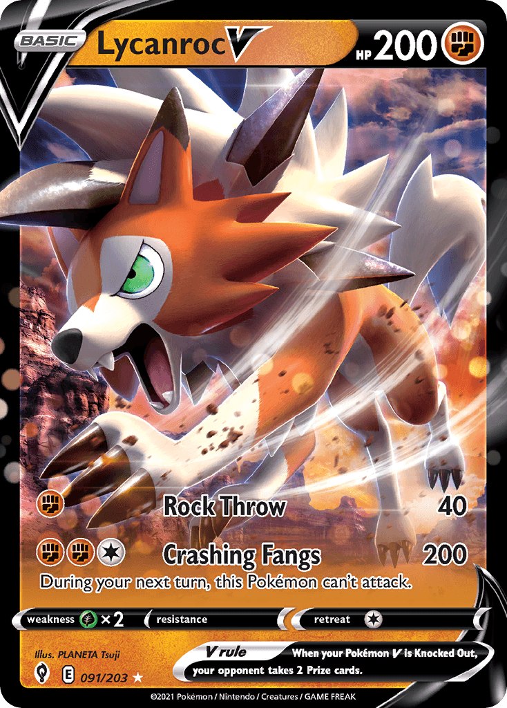 Lycanroc V — SWSH07: Evolving Skies Pokémon TCG card by PLANETA Tsuji