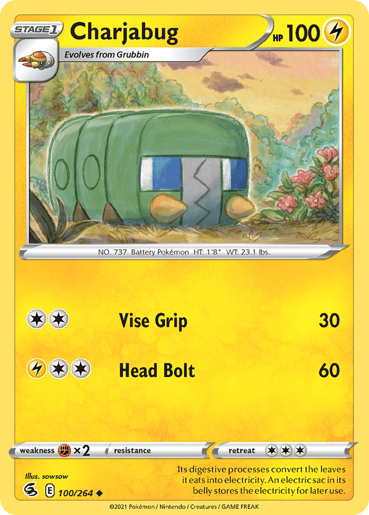 Charjabug — SWSH08: Fusion Strike Pokémon TCG card by sowsow