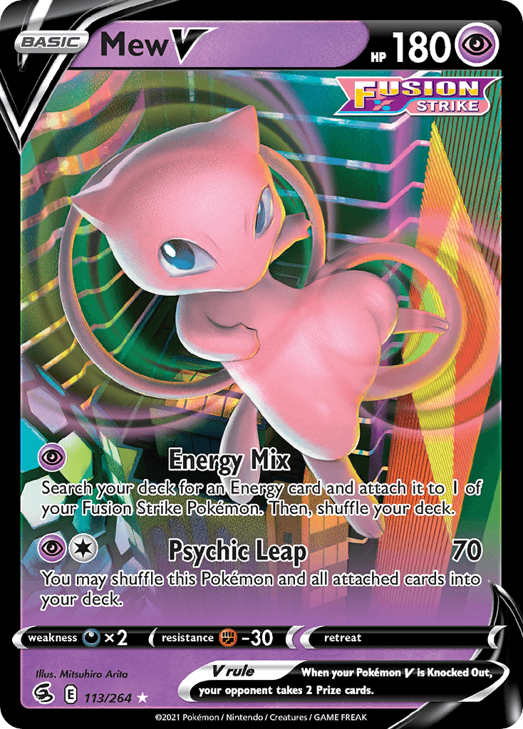 Mew V — Prize Pack Series Cards Pokémon TCG card by Mitsuhiro Arita