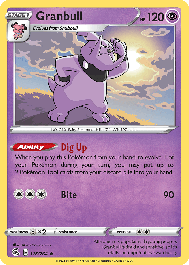 Granbull — SWSH08: Fusion Strike Pokémon TCG card by Akira Komayama