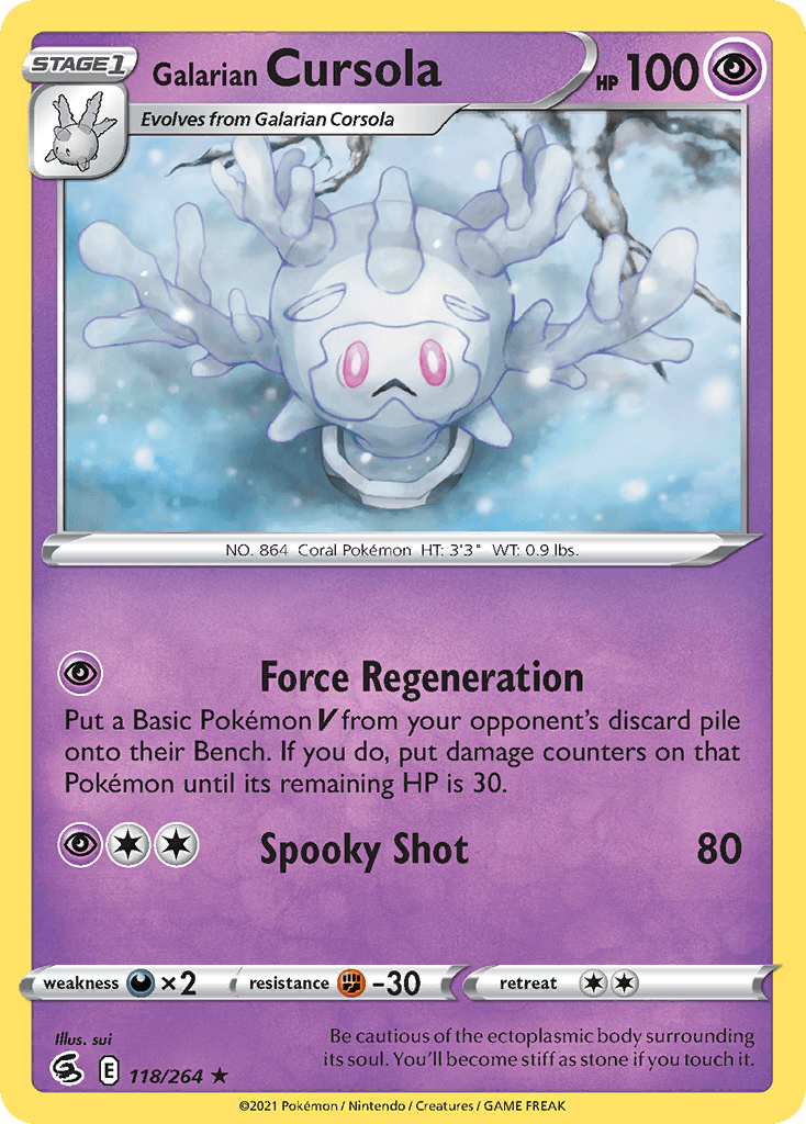 Galarian Cursola — SWSH08: Fusion Strike Pokémon TCG card by Misa Tsutsui