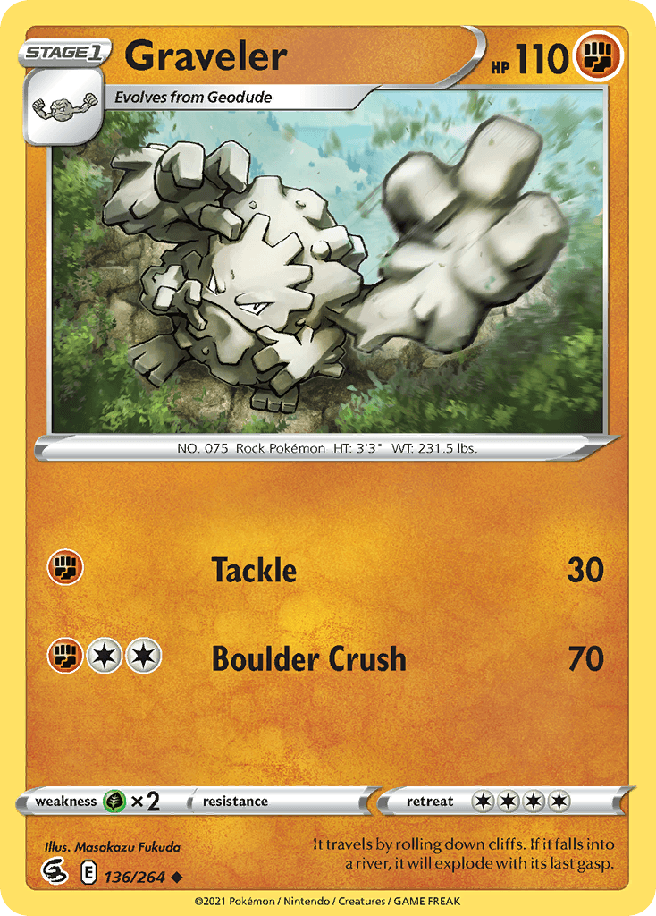 Graveler — SWSH08: Fusion Strike Pokémon TCG card by Masakazu Fukuda