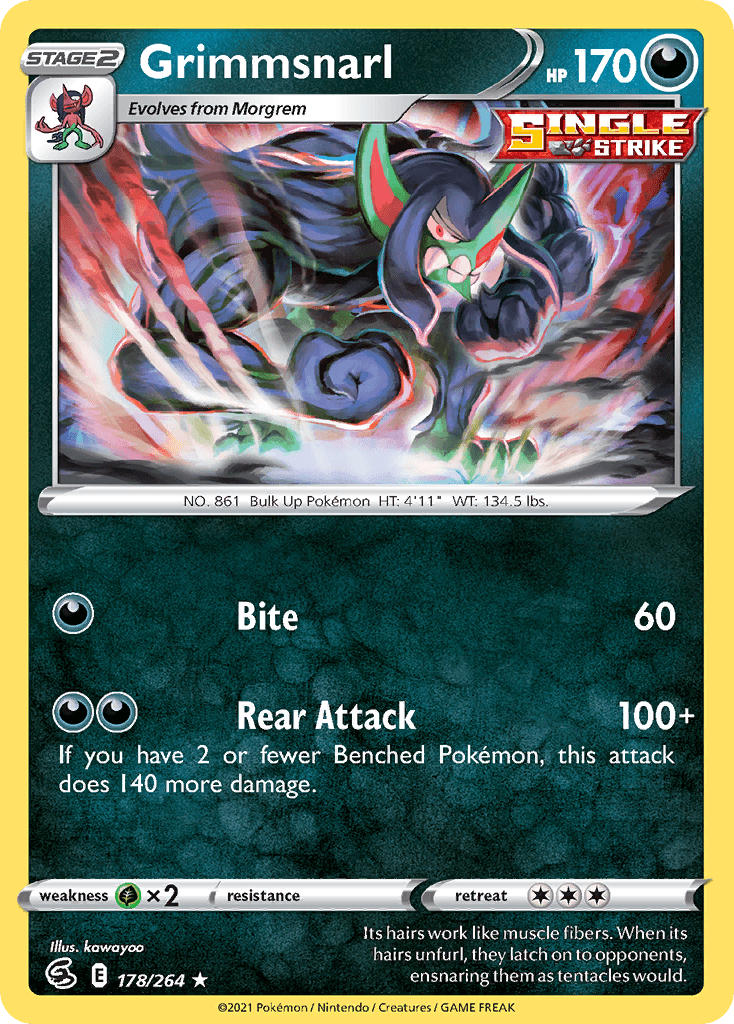 Grimmsnarl — SWSH08: Fusion Strike Pokémon TCG card by kawayoo