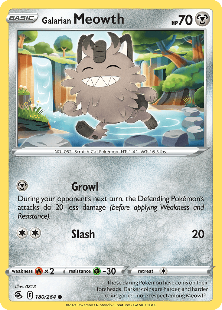 Galarian Meowth — SWSH08: Fusion Strike Pokémon TCG card by 0313