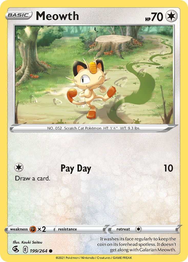 Meowth — SWSH08: Fusion Strike Pokémon TCG card by Kouki Saitou