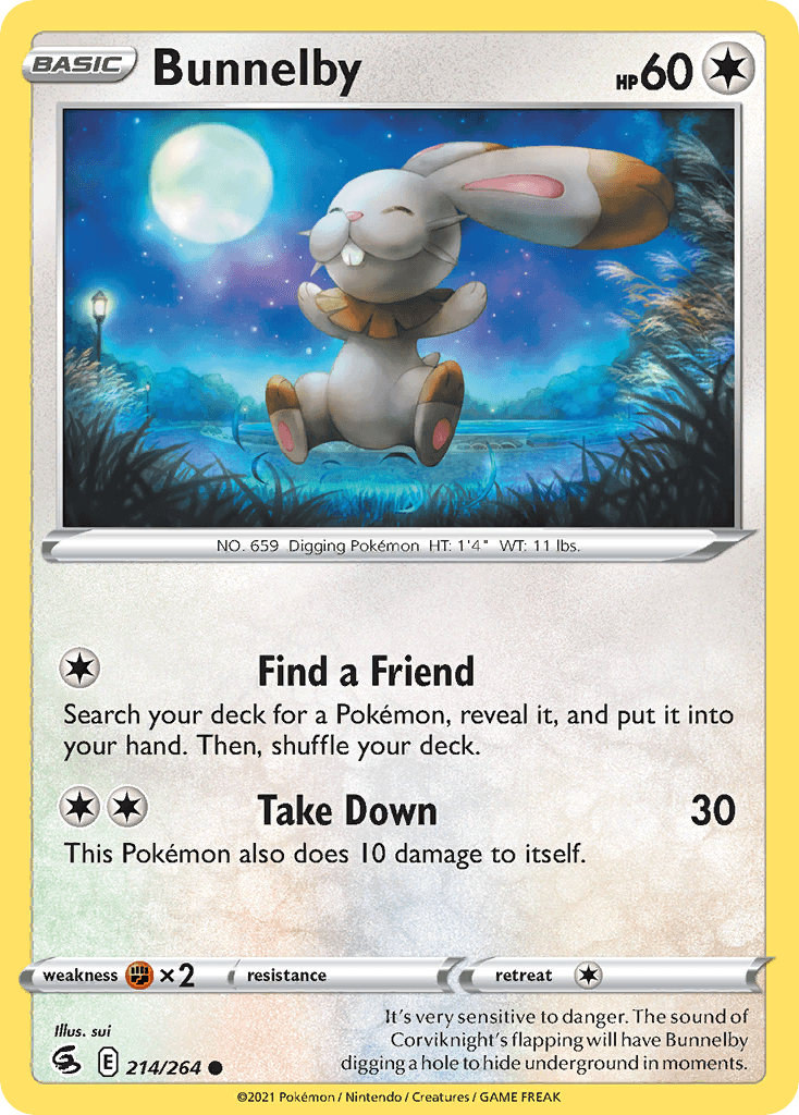 Bunnelby — SWSH08: Fusion Strike Pokémon TCG card by Misa Tsutsui