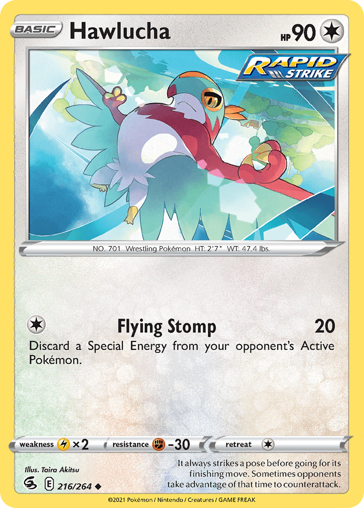 Hawlucha — SWSH08: Fusion Strike Pokémon TCG card by Taira Akitsu
