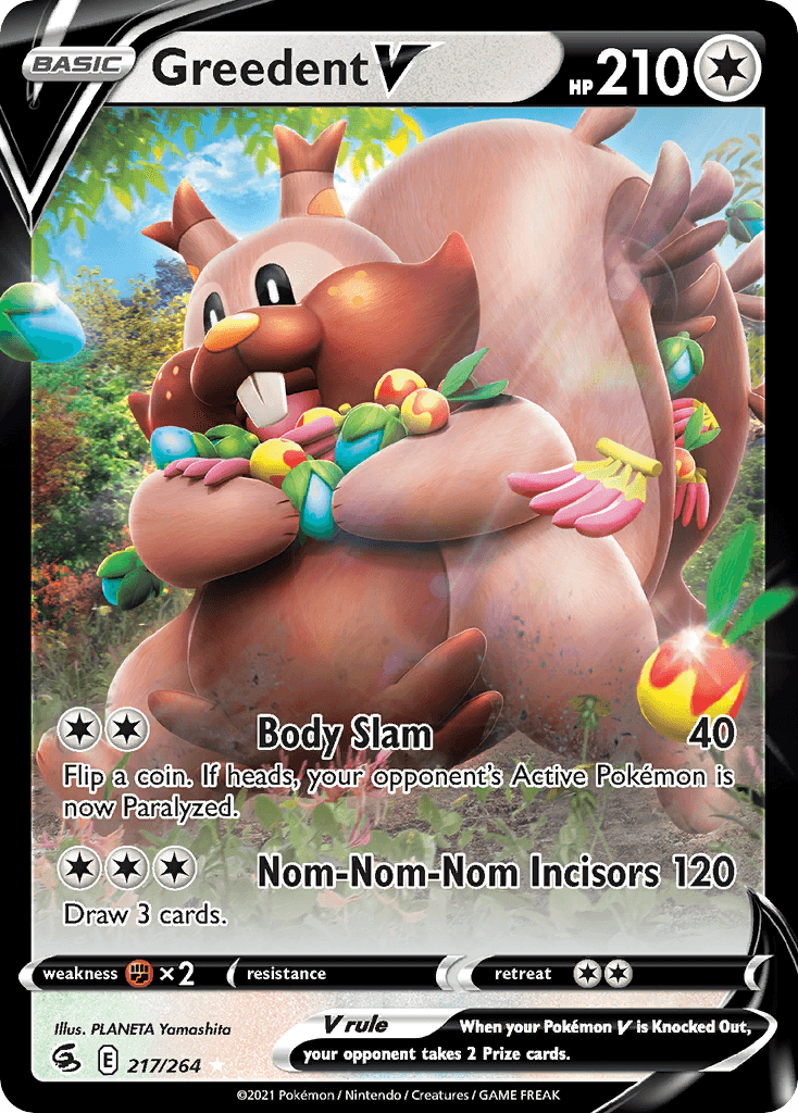 Greedent V — SWSH08: Fusion Strike Pokémon TCG card by PLANETA Yamashita