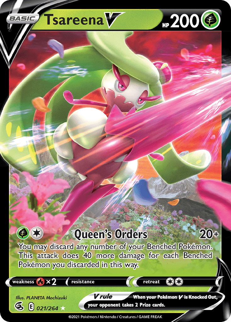 Tsareena V — SWSH08: Fusion Strike Pokémon TCG card by PLANETA Mochizuki