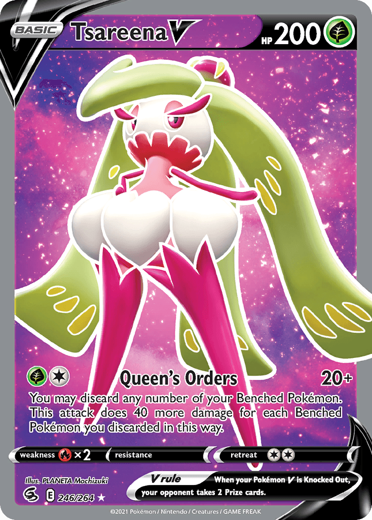 Tsareena V — SWSH08: Fusion Strike Pokémon TCG card by PLANETA Mochizuki