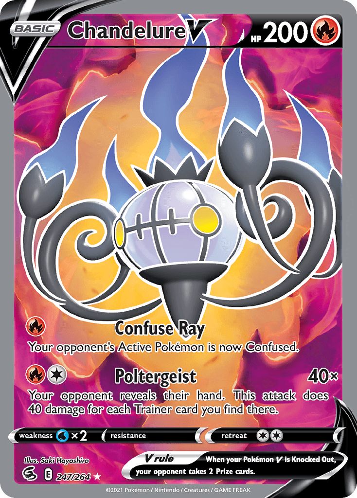 Chandelure V — SWSH08: Fusion Strike Pokémon TCG card by Saki Hayashiro