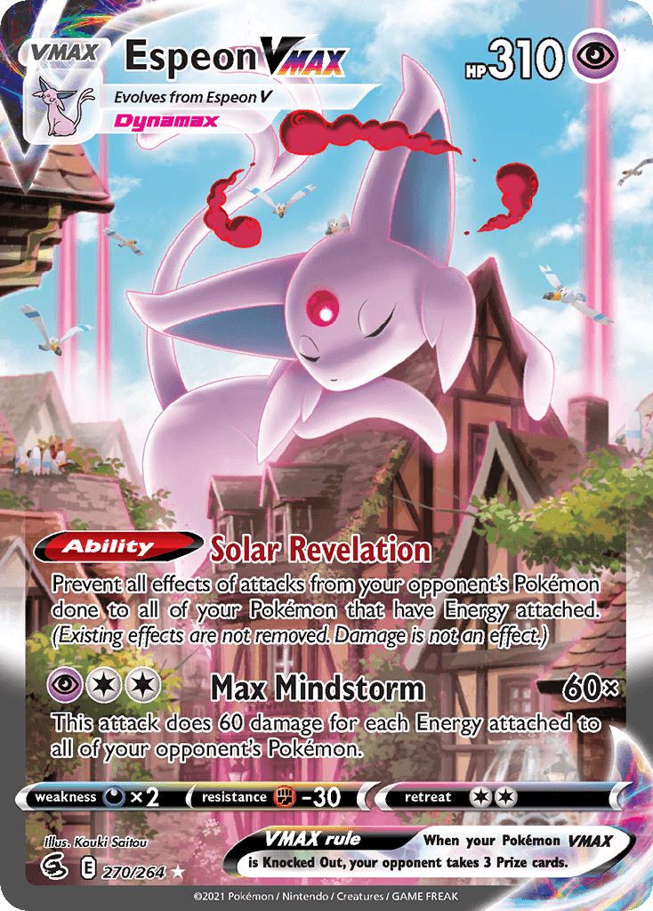 Espeon VMAX — SWSH08: Fusion Strike Pokémon TCG card by Kouki Saitou