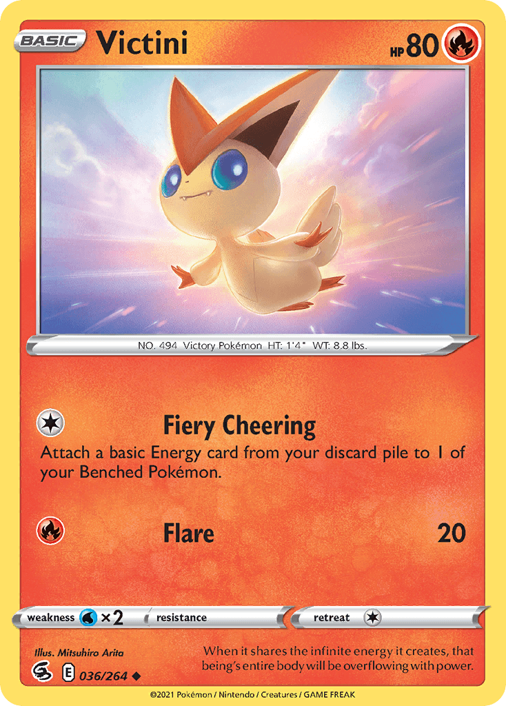 Victini — SWSH08: Fusion Strike Pokémon TCG card by Mitsuhiro Arita