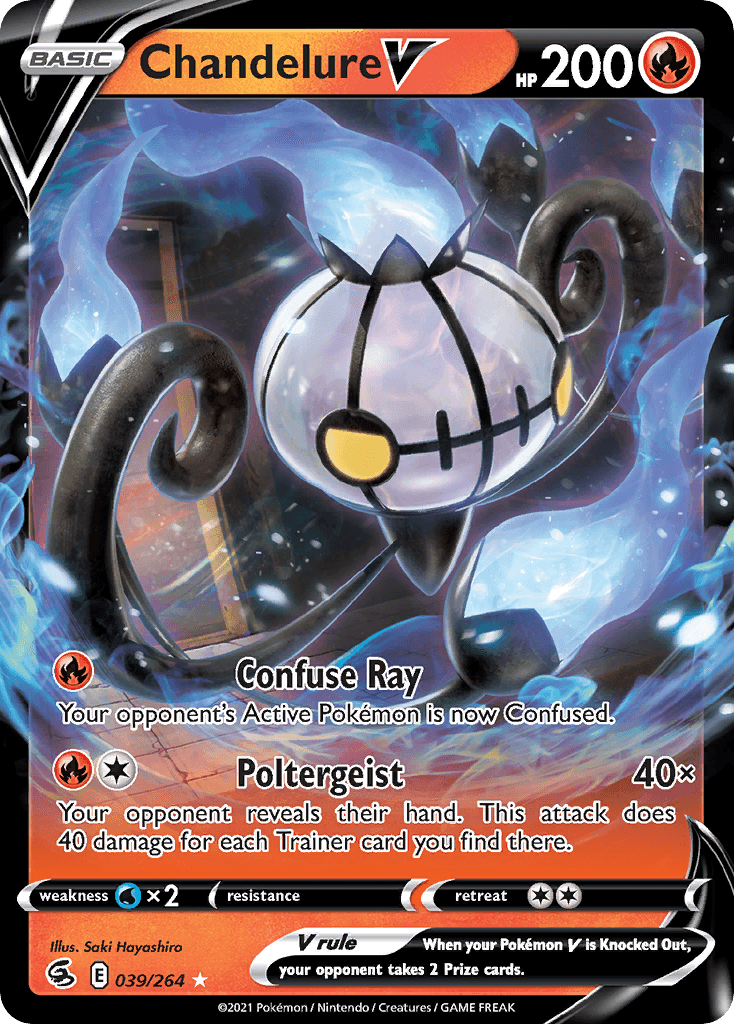 Chandelure V — SWSH08: Fusion Strike Pokémon TCG card by Saki Hayashiro
