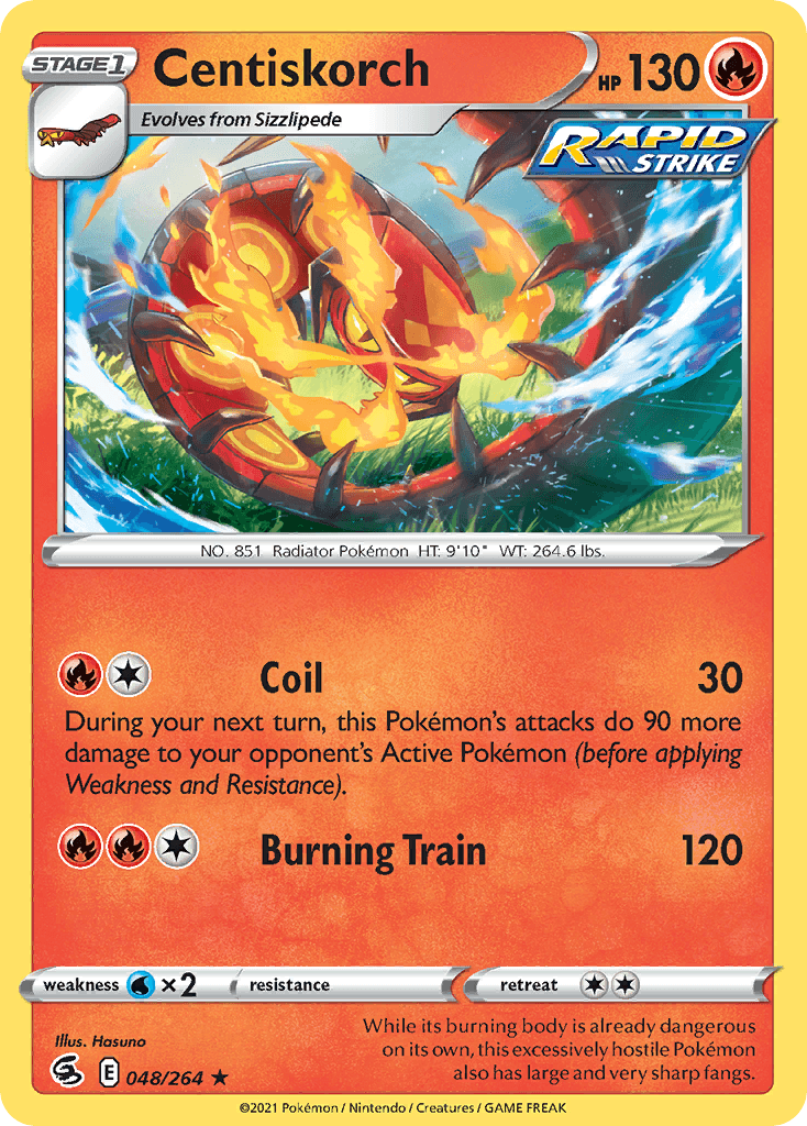 Centiskorch — SWSH08: Fusion Strike Pokémon TCG card by Hasuno