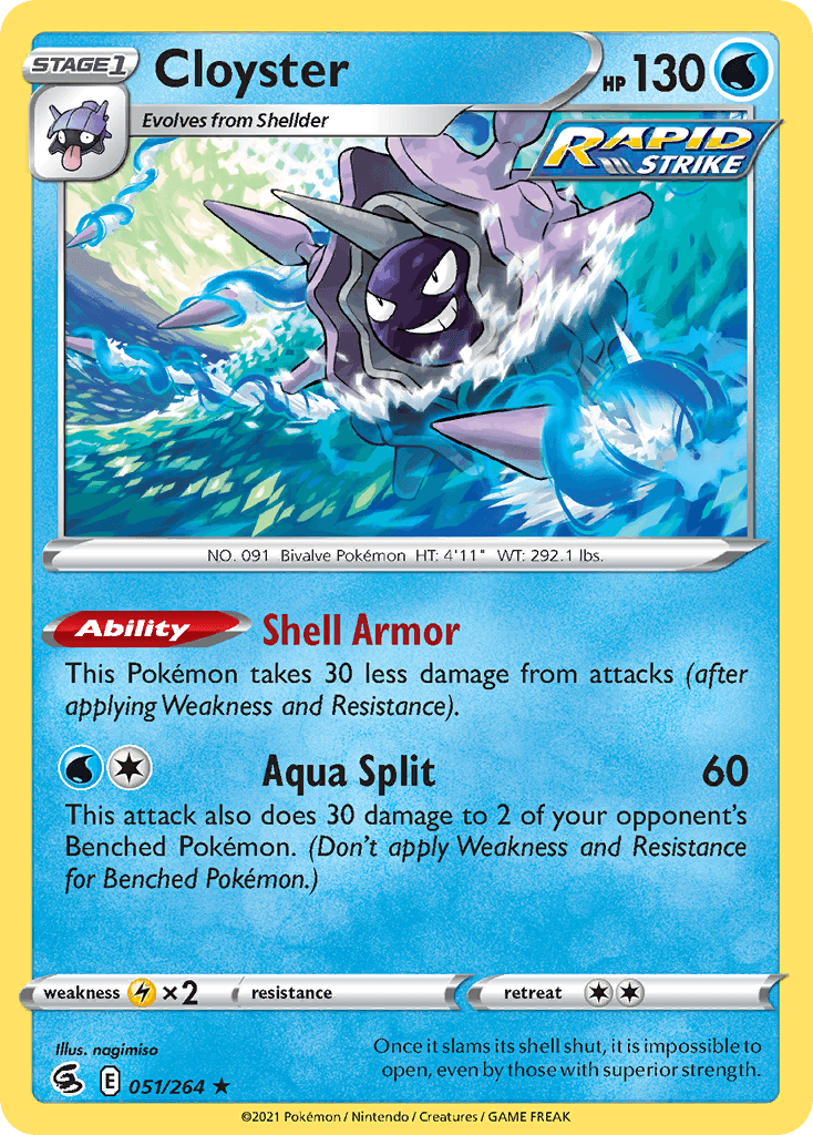 Cloyster — SWSH08: Fusion Strike Pokémon TCG card by nagimiso