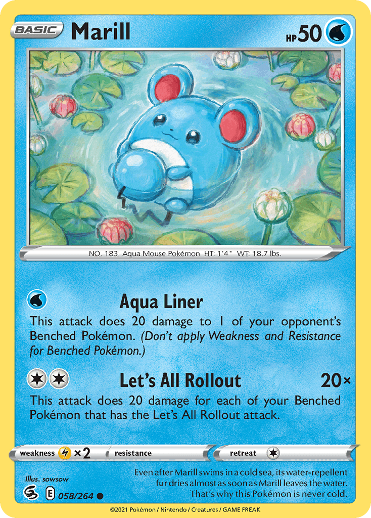 Marill — SWSH08: Fusion Strike Pokémon TCG card by sowsow