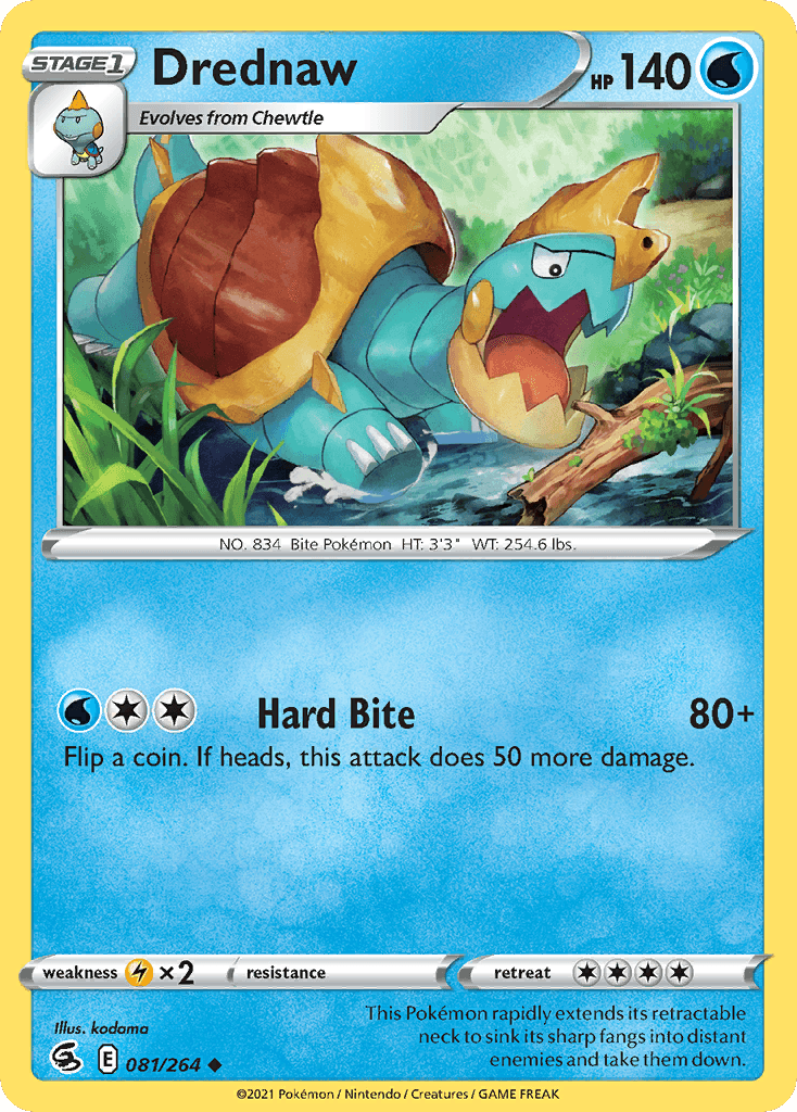 Drednaw — SWSH08: Fusion Strike Pokémon TCG card by kodama