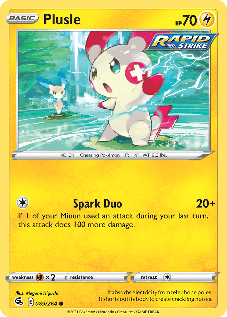 Plusle — SWSH08: Fusion Strike Pokémon TCG card by Megumi Higuchi