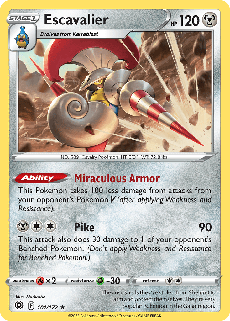 Escavalier — SWSH09: Brilliant Stars Pokémon TCG card by Nurikabe
