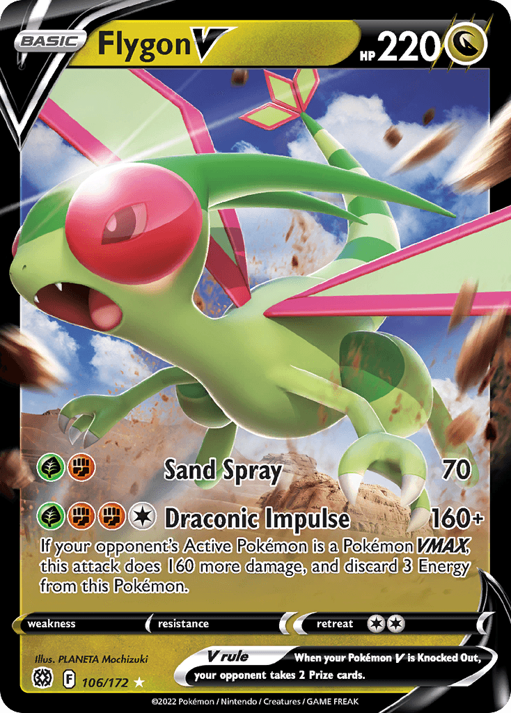 Flygon V — SWSH09: Brilliant Stars Pokémon TCG card by PLANETA Mochizuki