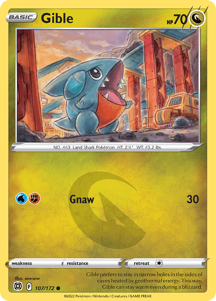 Gible — SWSH09: Brilliant Stars Pokémon TCG card by sowsow