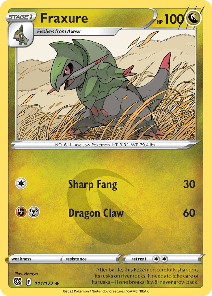 Fraxure — SWSH09: Brilliant Stars Pokémon TCG card by Hataya