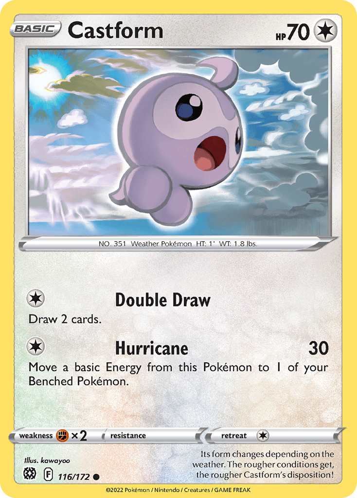 Castform — SWSH09: Brilliant Stars Pokémon TCG card by kawayoo