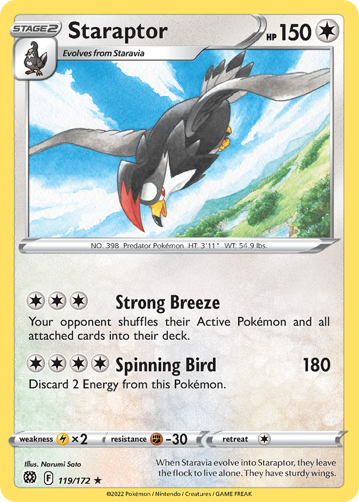 Staraptor — SWSH09: Brilliant Stars Pokémon TCG card by Narumi Sato