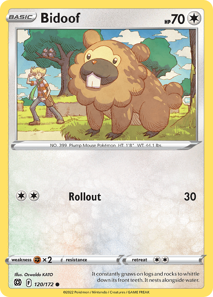 Bidoof — SWSH09: Brilliant Stars Pokémon TCG card by Oswaldo KATO