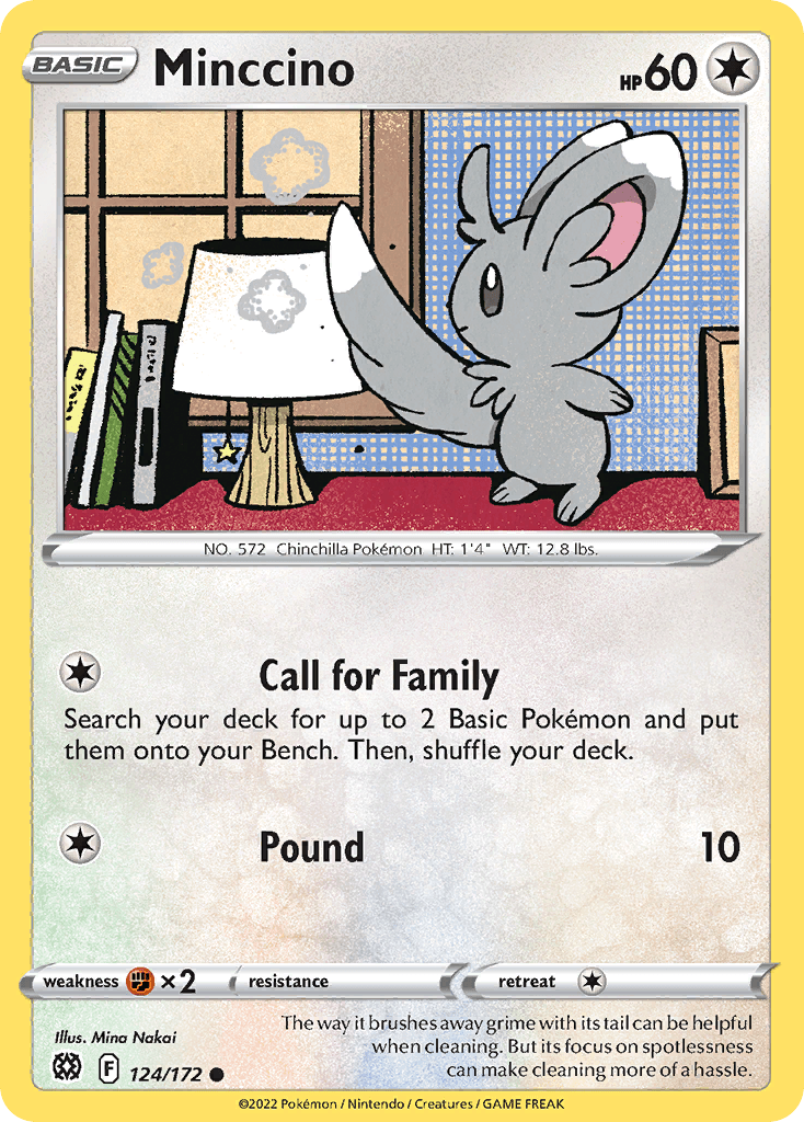 Minccino — SWSH09: Brilliant Stars Pokémon TCG card by Mina Nakai