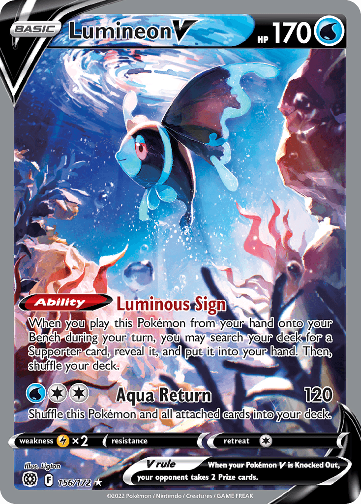 Lumineon V — SWSH09: Brilliant Stars Trainer Gallery Pokémon TCG card by Ligton
