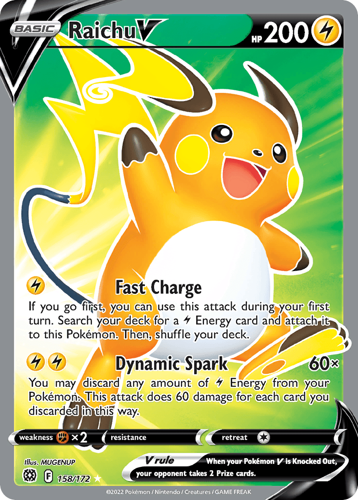 Raichu V — SWSH09: Brilliant Stars Trainer Gallery Pokémon TCG card by MUGENUP