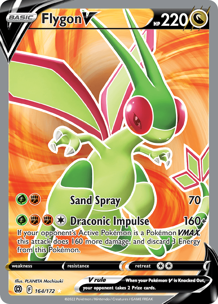 Flygon V — SWSH09: Brilliant Stars Trainer Gallery Pokémon TCG card by PLANETA Mochizuki