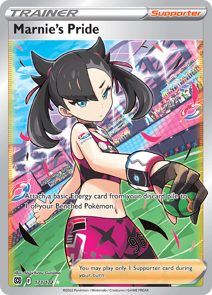 Marnie's Pride — SWSH09: Brilliant Stars Trainer Gallery Pokémon TCG card by Souichirou Gunjima