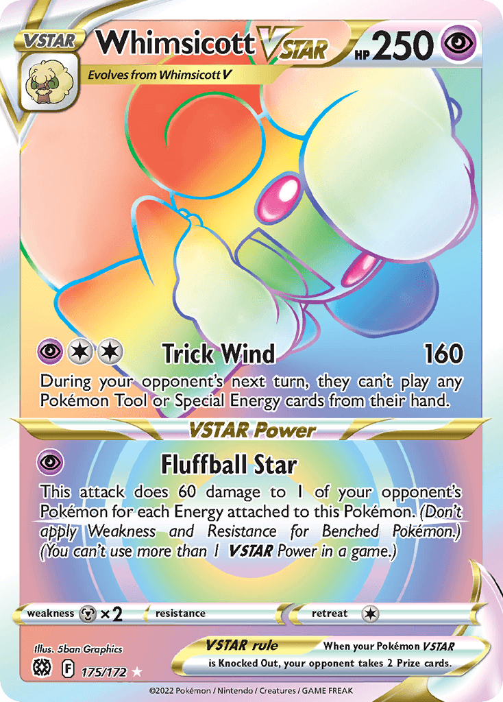 Whimsicott VSTAR — SWSH09: Brilliant Stars Trainer Gallery