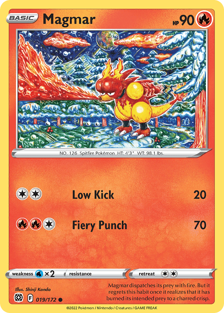 Magmar — SWSH09: Brilliant Stars Pokémon TCG card by Shinji Kanda
