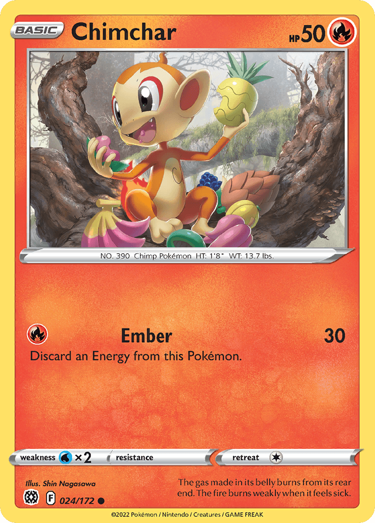 Chimchar — SWSH09: Brilliant Stars Pokémon TCG card by Shin Nagasawa