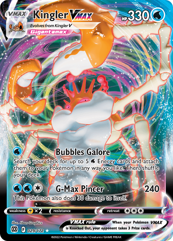Kingler VMAX — SWSH09: Brilliant Stars Pokémon TCG card by 5ban Graphics