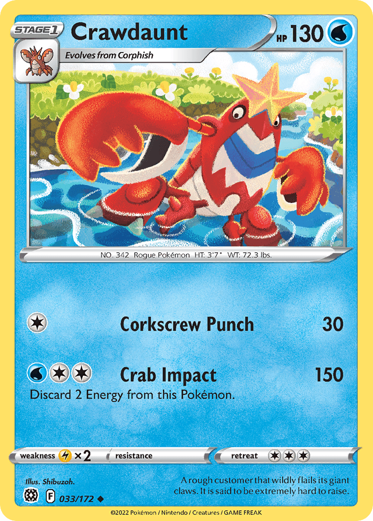 Crawdaunt — SWSH09: Brilliant Stars Pokémon TCG card by Shibuzoh.