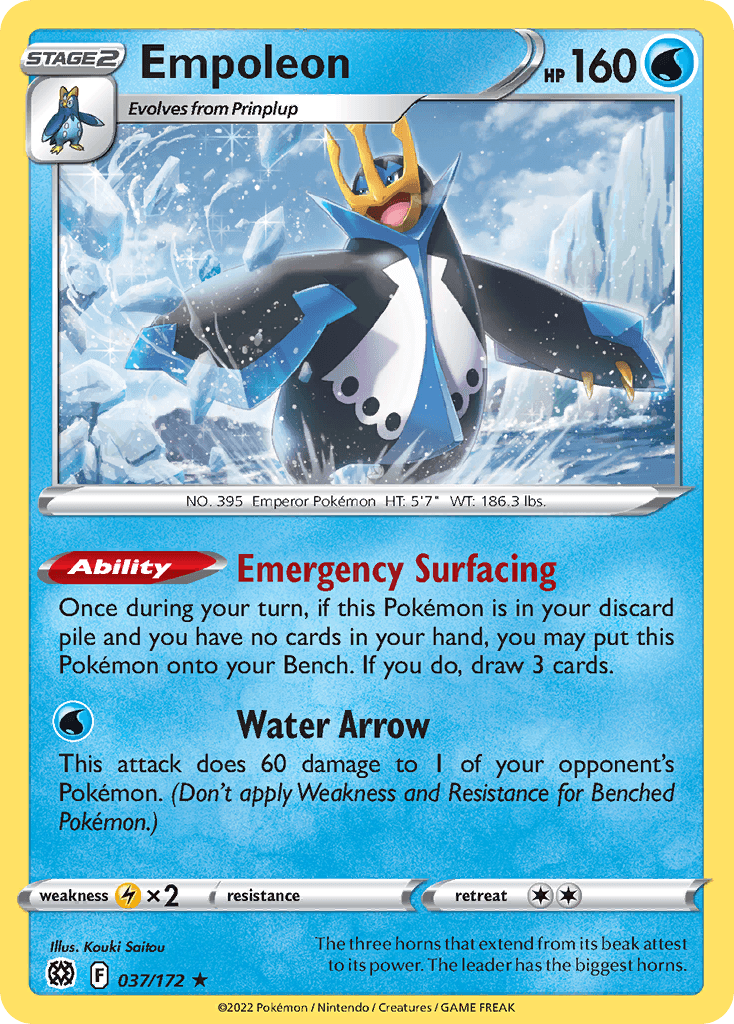 Empoleon — SWSH09: Brilliant Stars Pokémon TCG card by Kouki Saitou