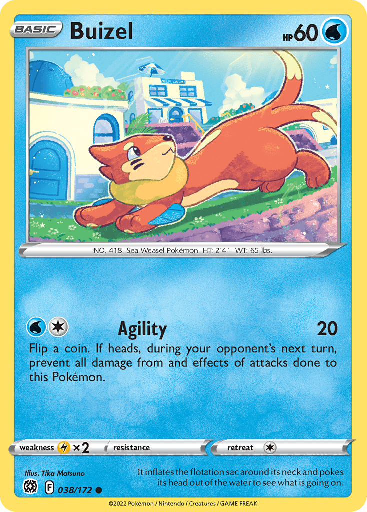 Buizel — SWSH09: Brilliant Stars Pokémon TCG card by Tika Matsuno