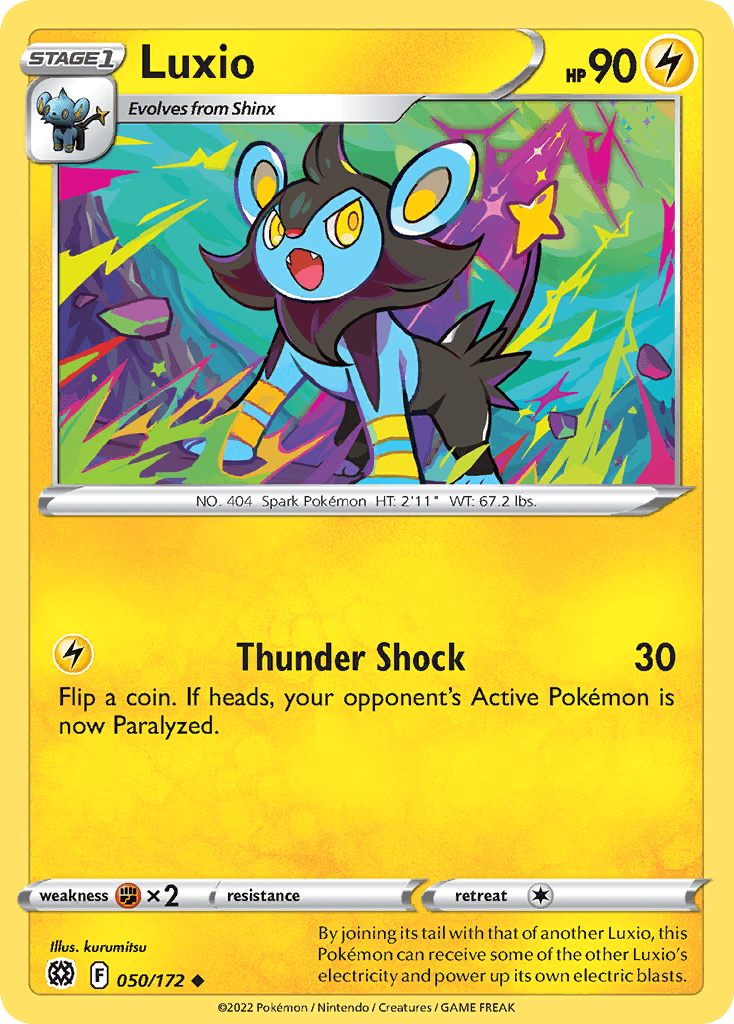 Luxio — SWSH09: Brilliant Stars Pokémon TCG card by kurumitsu