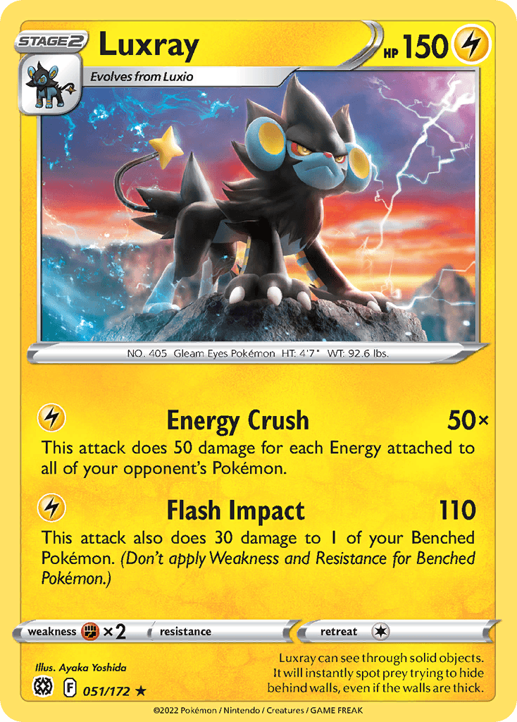 Luxray — SWSH09: Brilliant Stars Pokémon TCG card by Ayaka Yoshida
