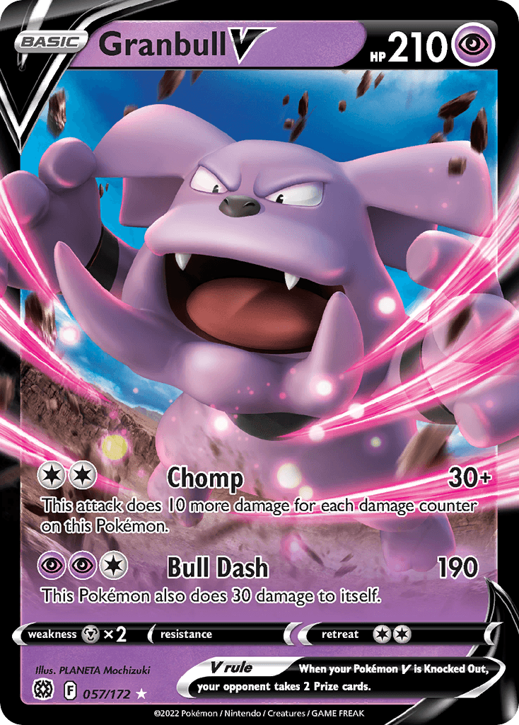 Granbull V — SWSH09: Brilliant Stars Pokémon TCG card by PLANETA Mochizuki