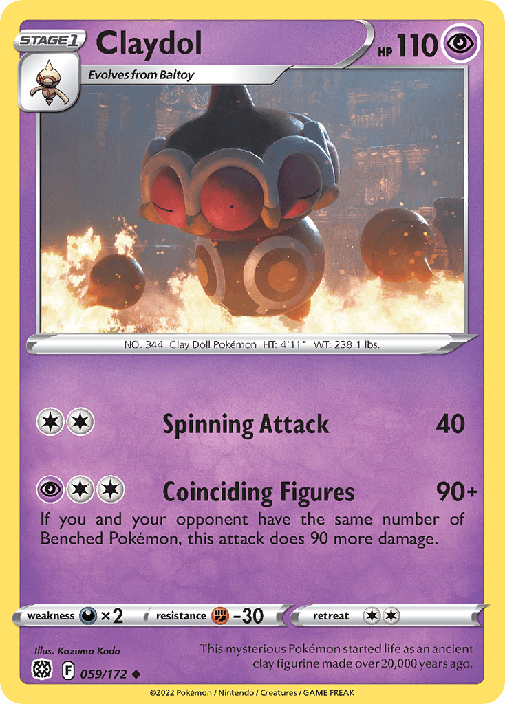 Claydol — SWSH09: Brilliant Stars Pokémon TCG card by Kazuma Koda