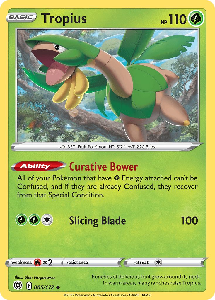 Tropius — Shining Fates Pokémon TCG card by Shin Nagasawa